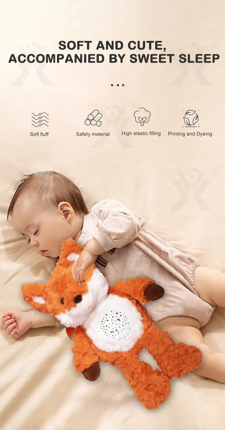 Music Soothes Plush Toy Within Starry Projection, White Noise, Music Loop, Voice IC Detachable For Cleaning (TB-4866236) — illustrated product details, panel 2