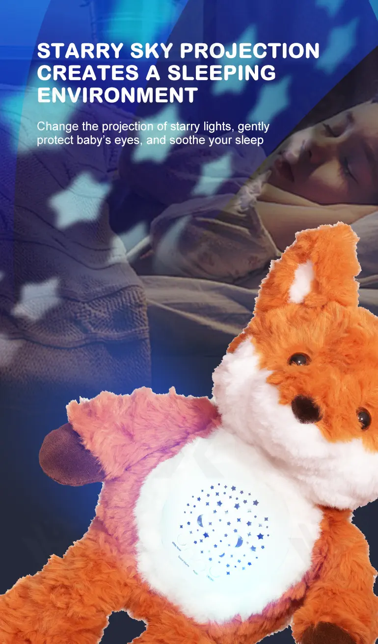 Music Soothes Plush Toy Within Starry Projection, White Noise, Music Loop, Voice IC Detachable For Cleaning (TB-4866236) — illustrated product details, panel 4