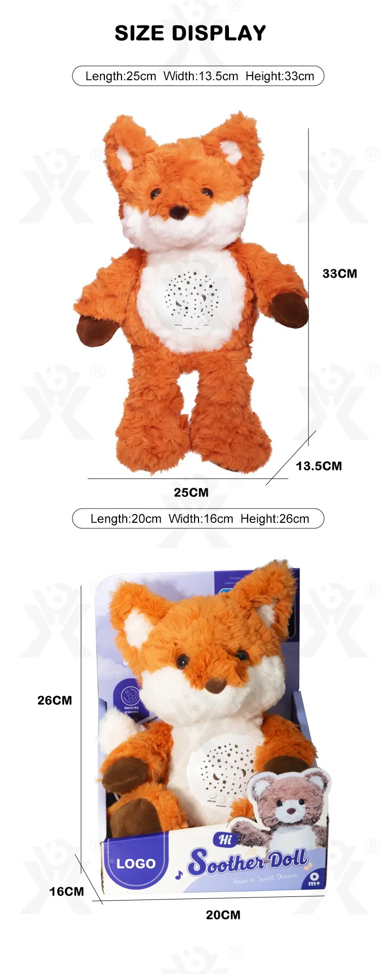 Music Soothes Plush Toy Within Starry Projection, White Noise, Music Loop, Voice IC Detachable For Cleaning (TB-4866236) — illustrated product details, panel 8