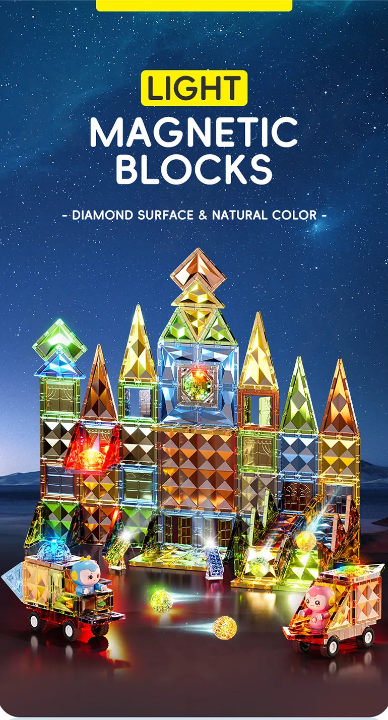 Glowing Magnetic Brick Toy (TB-4193966) — illustrated product details, panel 1