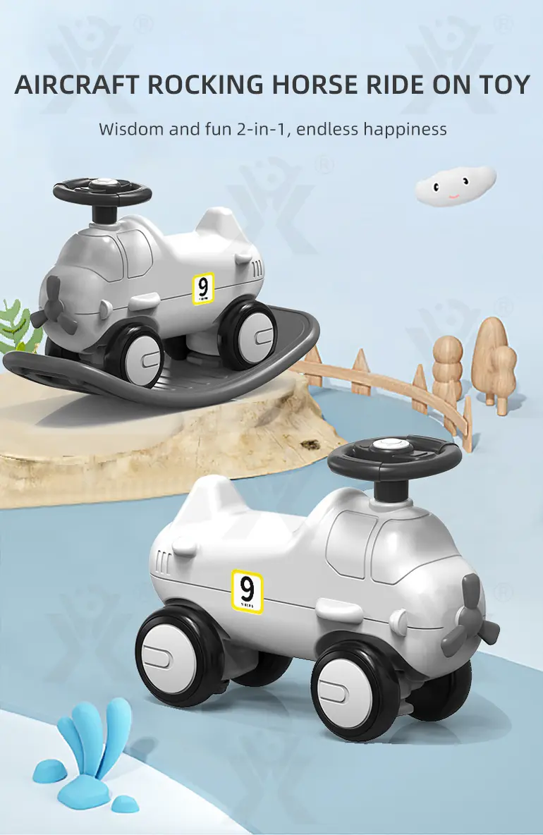 2-in-1 Rocking Horse & Scooter Toy, 3 Years and Up (TB-4077353) — illustrated product details, panel 1