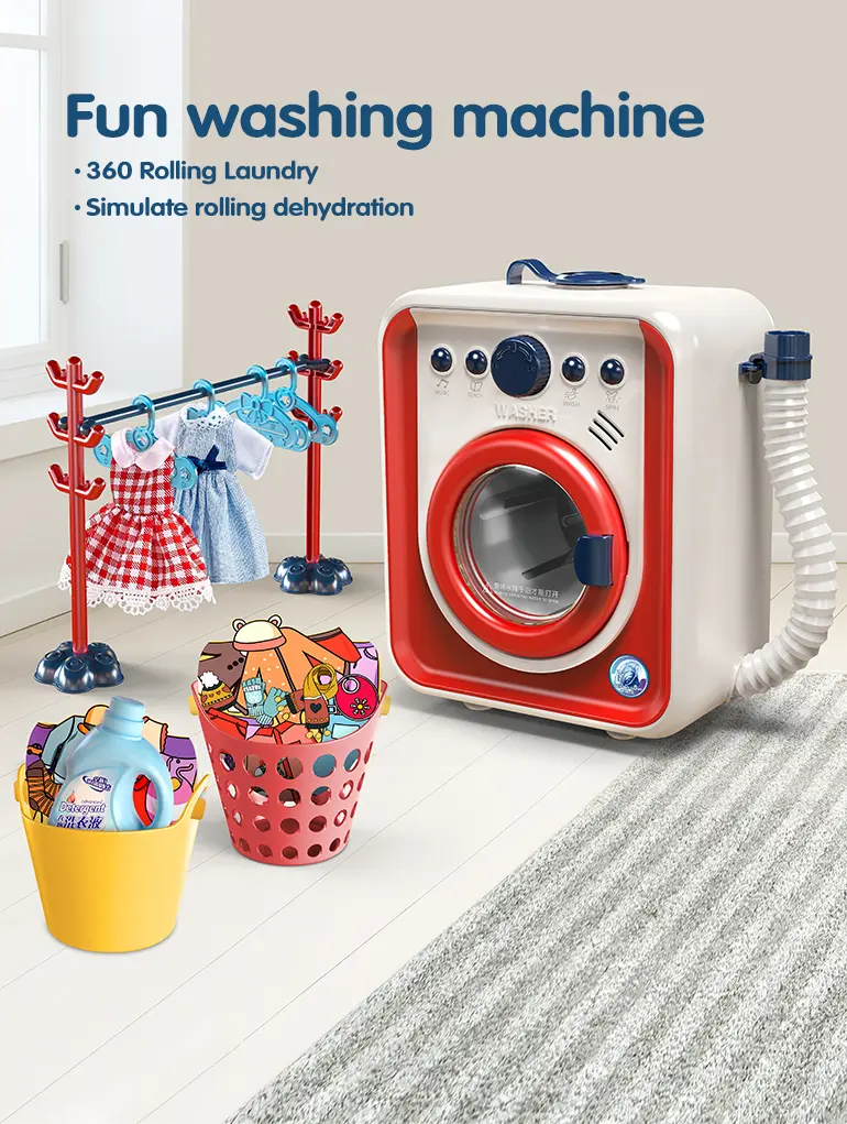 Simulation Washing Machine Toy For Kids, Pretend Play Set (TB-2268981) — illustrated product details, panel 1