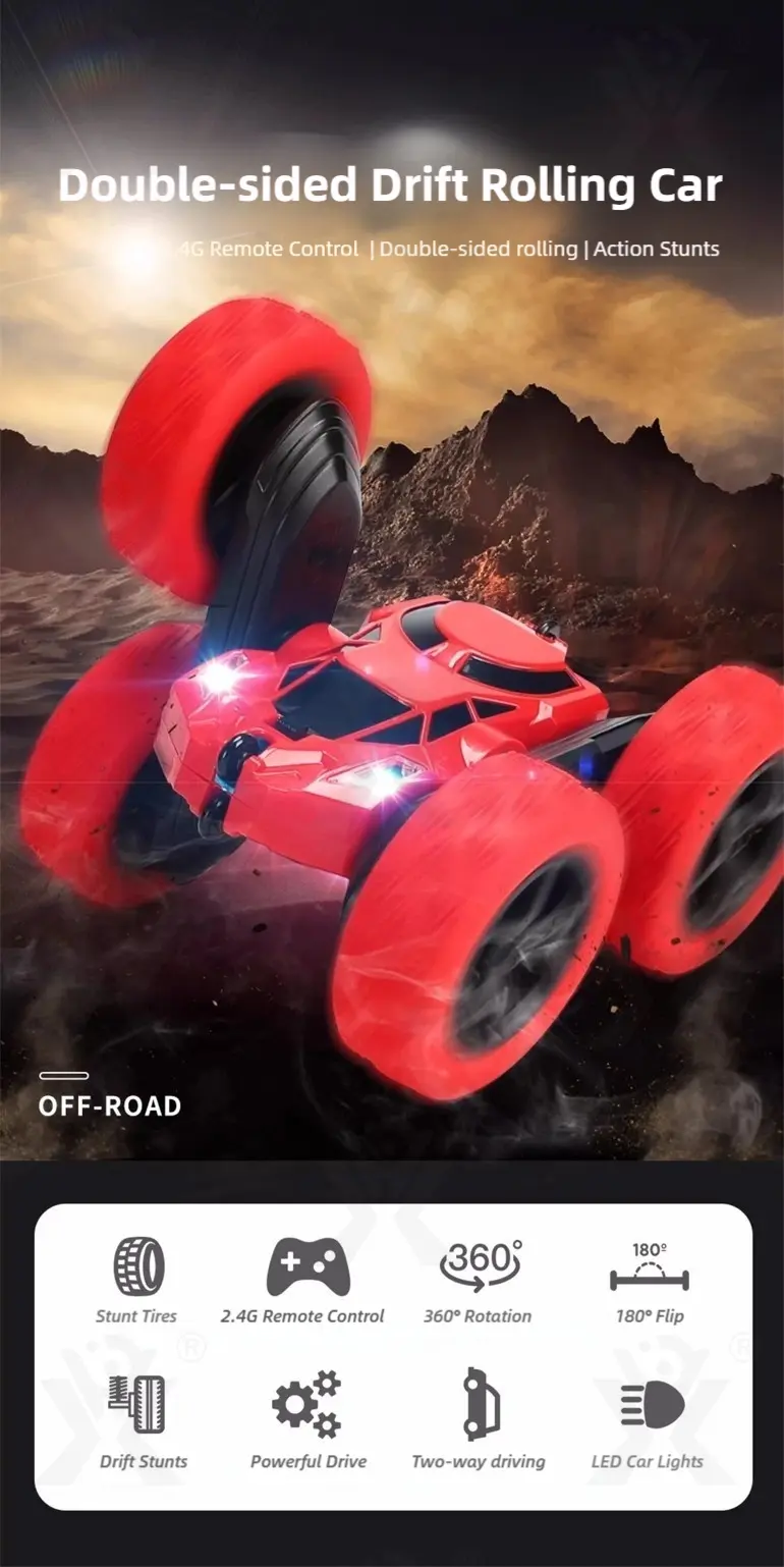 2.4G RC Double-sided Stunt Car Toy, RC Toy (TB-4894352) — illustrated product details, panel 1