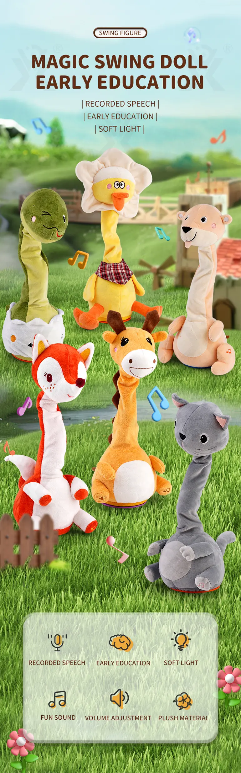 Swinging Cute Duck Toy (TB-4355242) — illustrated product details, panel 1
