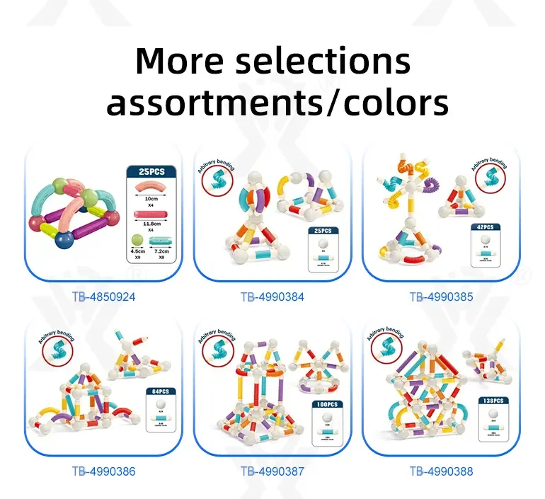 Telescopic Magnetic Rod Toys, 720° Rotation, 2D/3D Buildings Available (TB-4990386, TB-4990387) — illustrated product details, panel 9