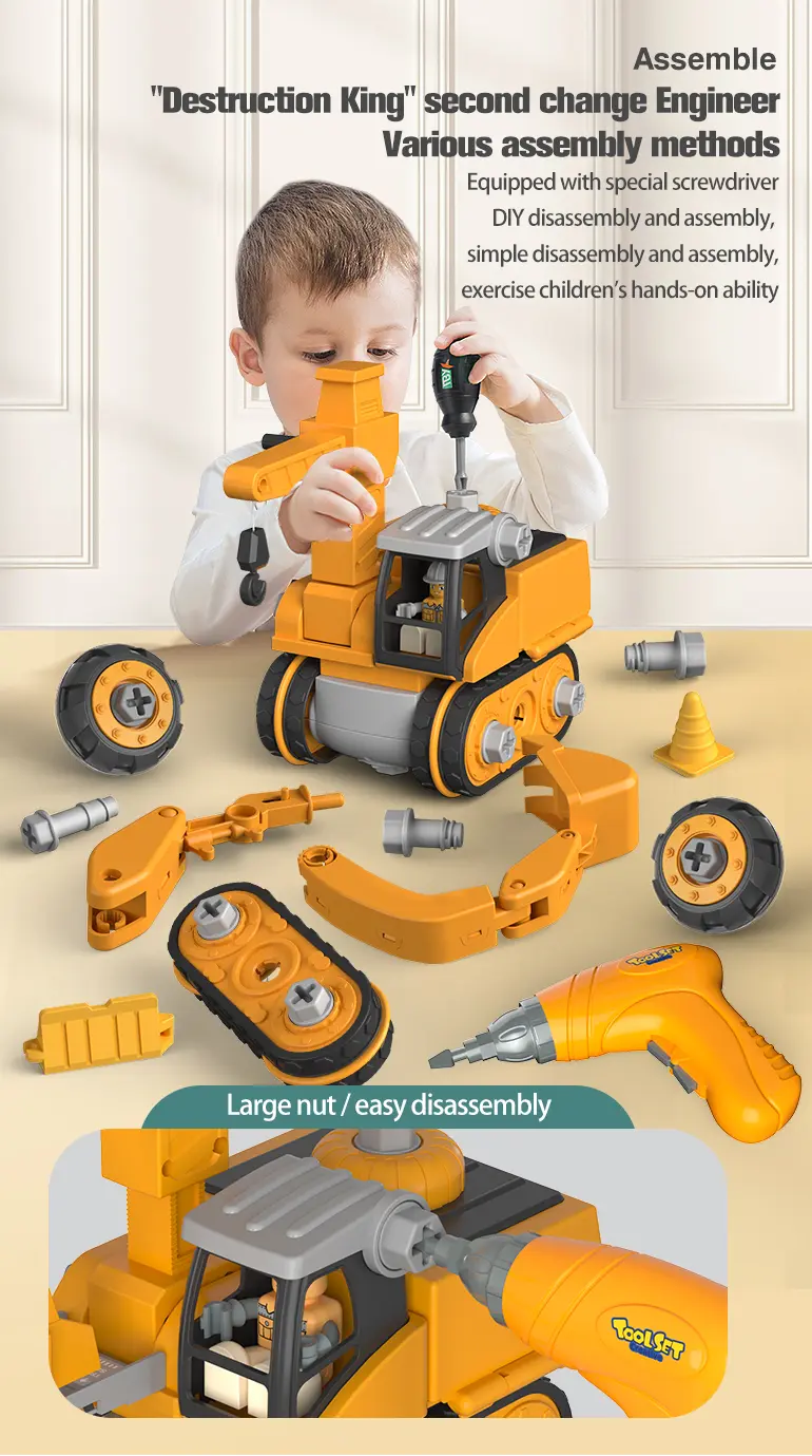 3-in-1 Track Excavator Toy, Engineering Vehicle (TB-2269465) — illustrated product details, panel 2