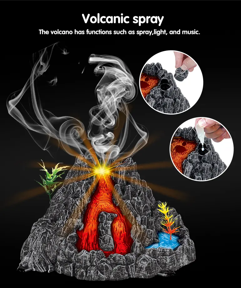 Volcano Dinosaur Track Toy, Spray and Light (TB-2266512) — illustrated product details, panel 3