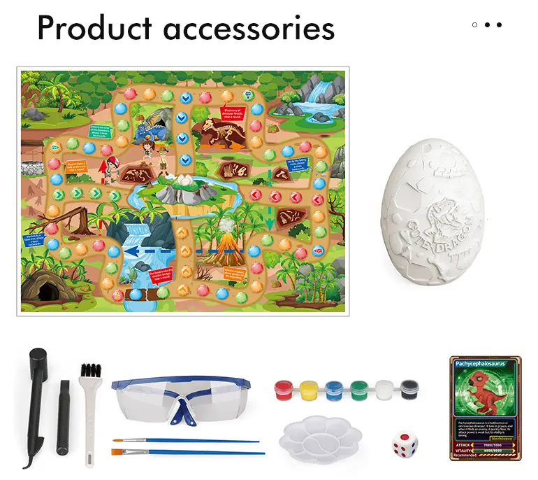 2-in-1 Painted Dinosaur Toy, Dig & Model Kit (TB-2258482) — illustrated product details, panel 2