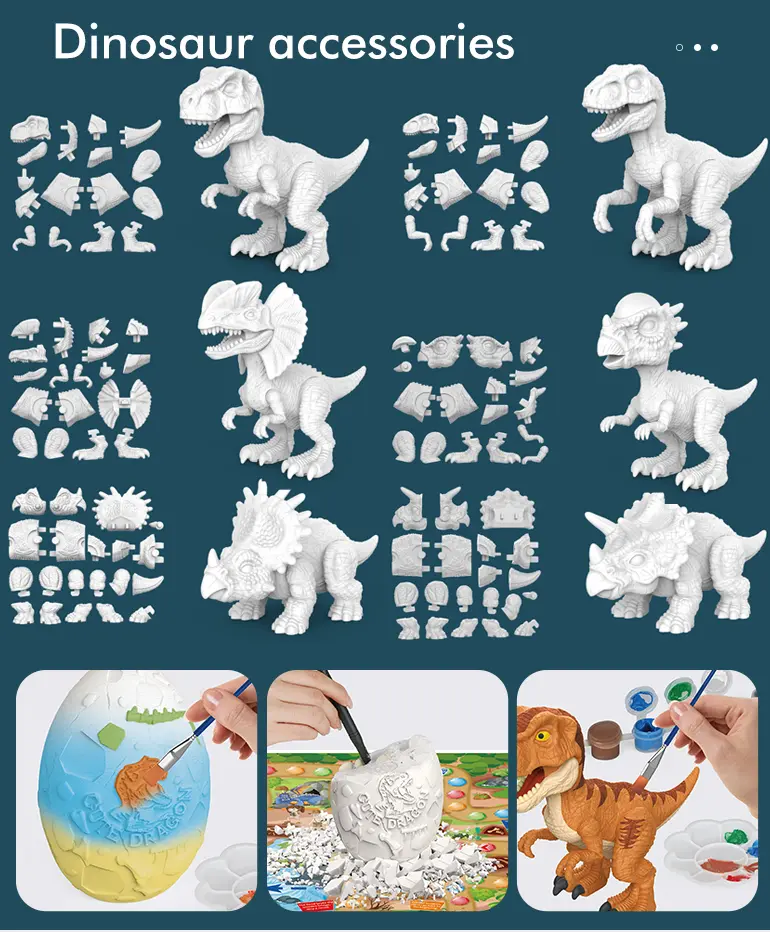 2-in-1 Painted Dinosaur Toy, Dig & Model Kit (TB-2258482) — illustrated product details, panel 3