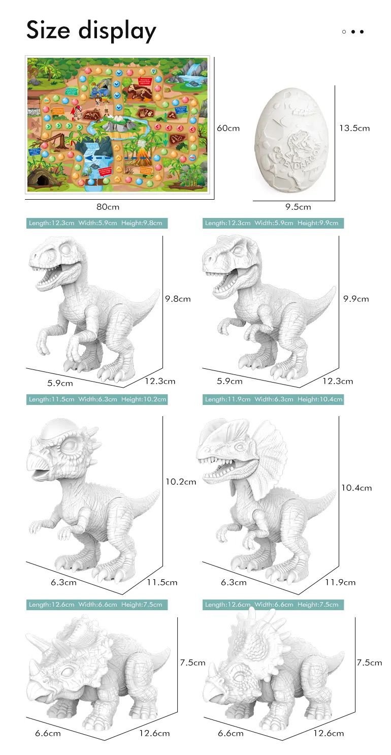 2-in-1 Painted Dinosaur Toy, Dig & Model Kit (TB-2258482) — illustrated product details, panel 6