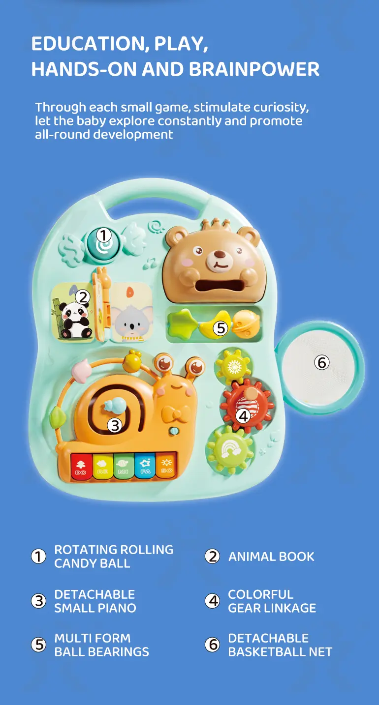 2-in-1 Baby Gaming Table Toy, 8 Activities, Sounds and Lights (TB-4985021) — illustrated product details, panel 3