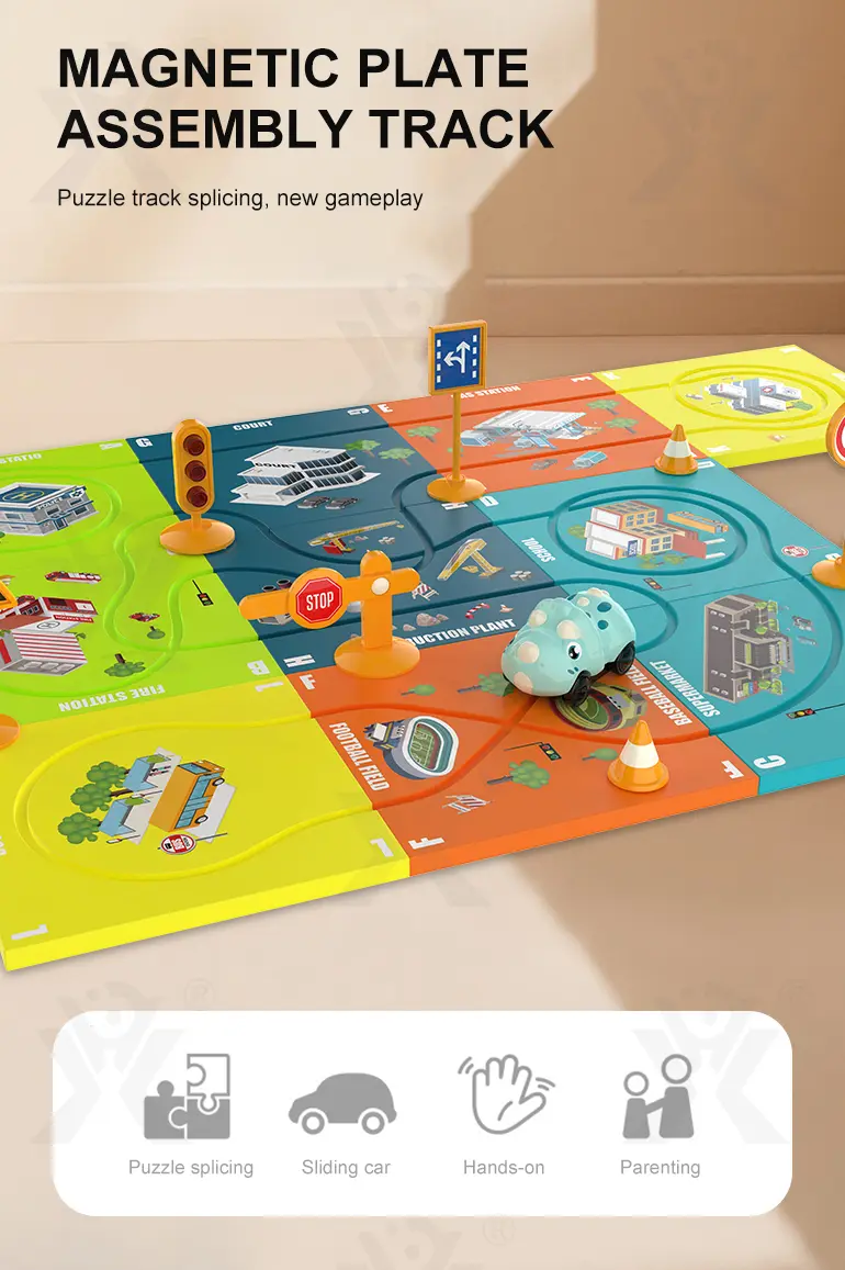 DIY Magnetic Puzzle Track Toy, Track Toy Set (TB-4171083) — illustrated product details, panel 1