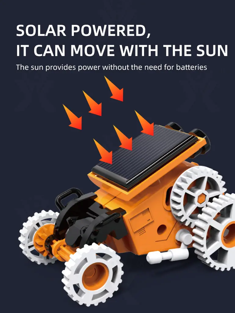 7-in-1 Solar Robot Toy, Solar Powered, Transform to Different Shapes, DIY Funs (TB-3969410) — illustrated product details, panel 3