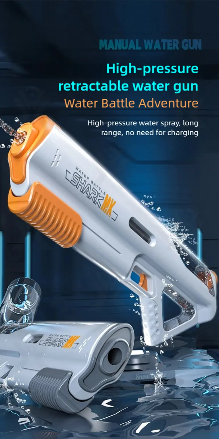 High-pressure Water Gun With Futuristic Space Appearance, 11M Range, Leak-Proof, Water Bottle Compliment (TB-5024648) — illustrated product details, panel 1