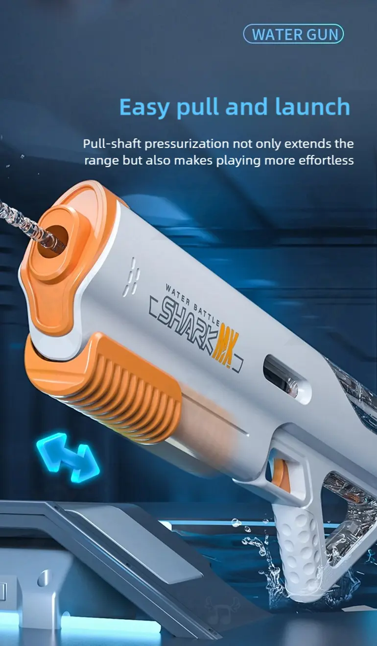 High-pressure Water Gun With Futuristic Space Appearance, 11M Range, Leak-Proof, Water Bottle Compliment (TB-5024648) — illustrated product details, panel 4