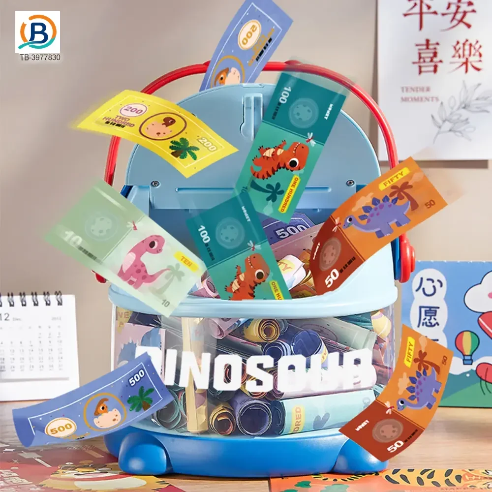 Dinosaur Piggy Bank, Transparent Deposit Box With a Wish Book, ABS Material (TB-3977830) — product photograph 7