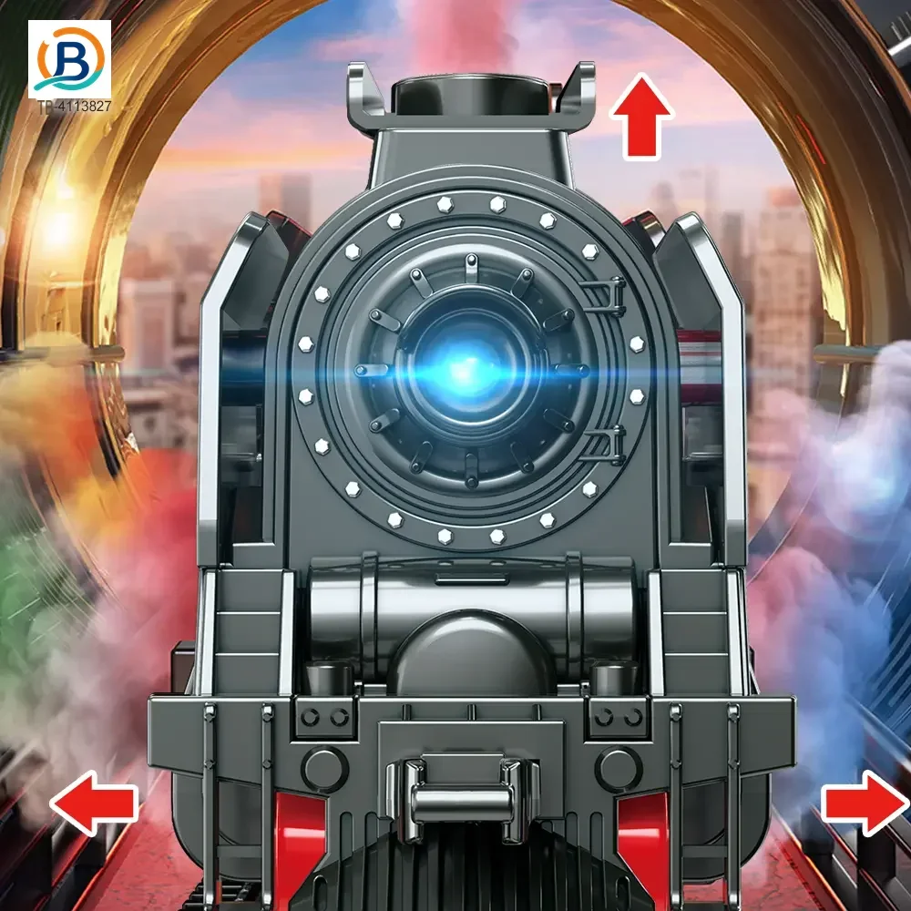 Retro Electric Train Toy, Steam Spray Effect (TB-4113827) — product photograph 2