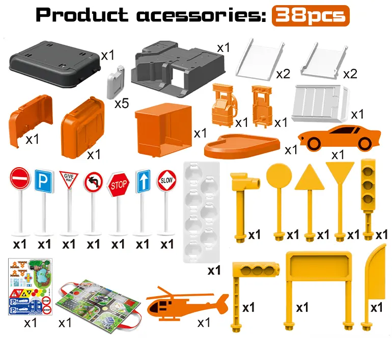 Parking Lot Backpack Toy Set, Diecast Racing (TB-2294523) — illustrated product details, panel 2
