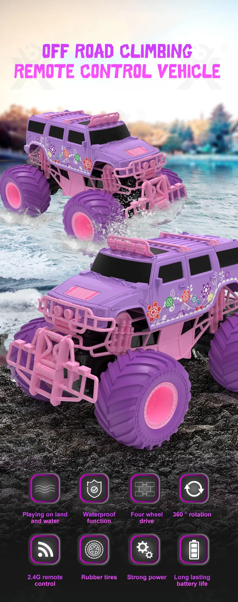 1:18 Hummer Bigfoot Climbing Vehicle Toy (TB-4416543) — illustrated product details, panel 1
