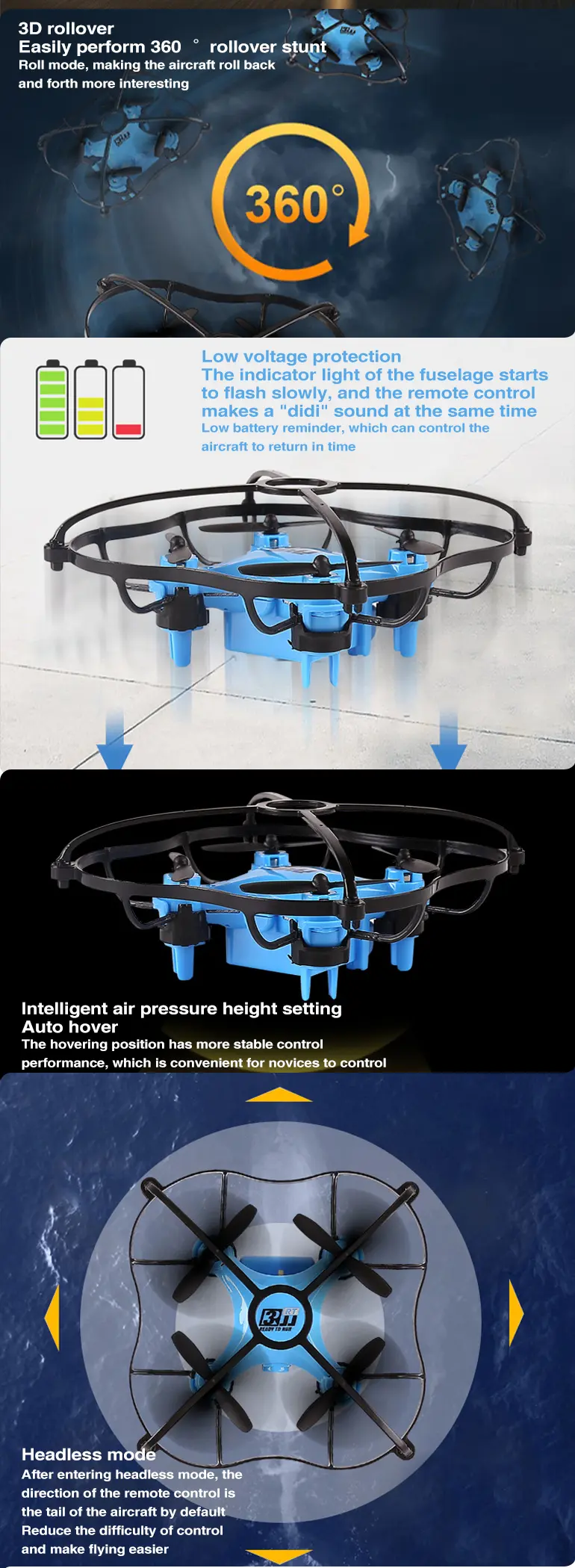 3-in-1 Drone Car Boat Toy For Kids’ Fun Adventure (TB-1415936) — illustrated product details, panel 4