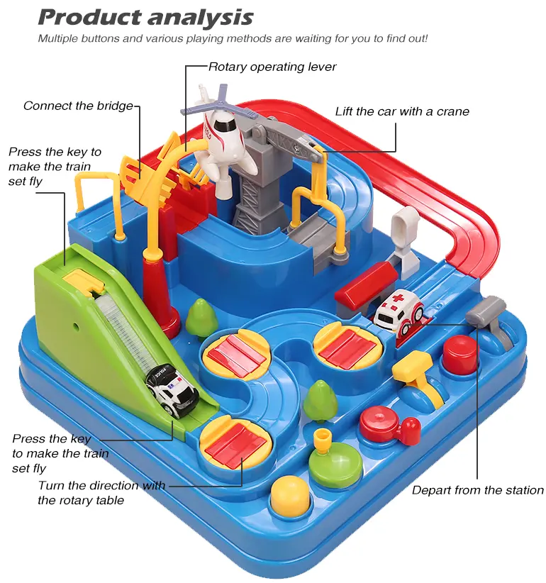 Car Adventure Track Game Toy With Six Operational Buttons (TB-2160156) — illustrated product details, panel 2