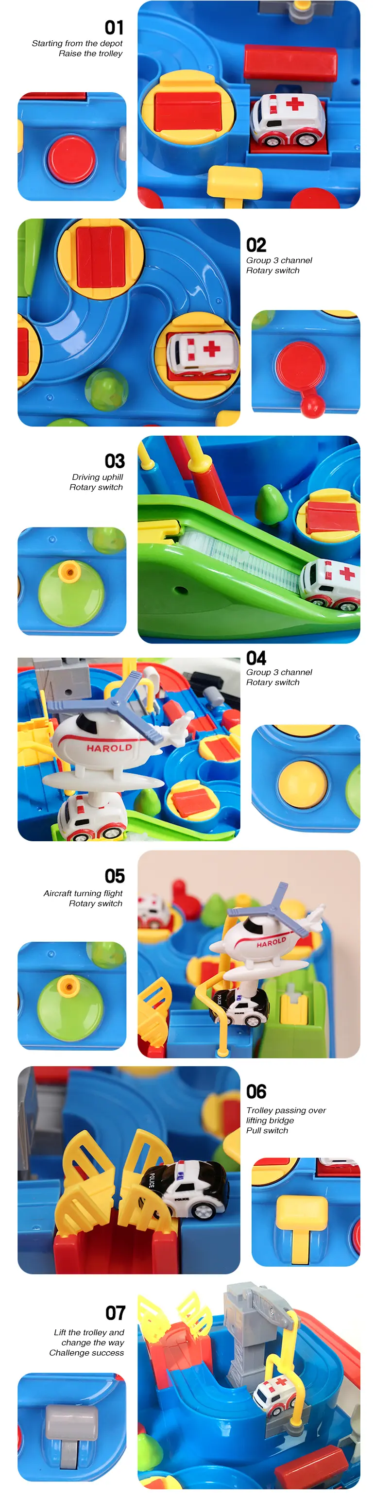 Car Adventure Track Game Toy With Six Operational Buttons (TB-2160156) — illustrated product details, panel 3
