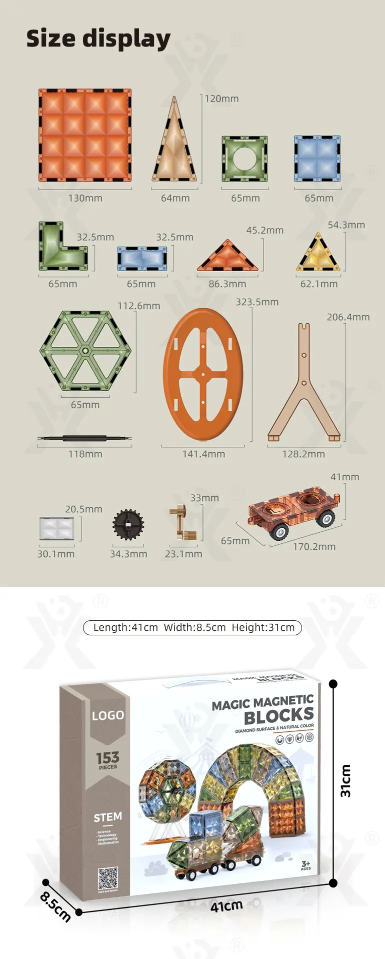 Diamond Magnetic Sheet Bricks (TB-4074530) — illustrated product details, panel 13