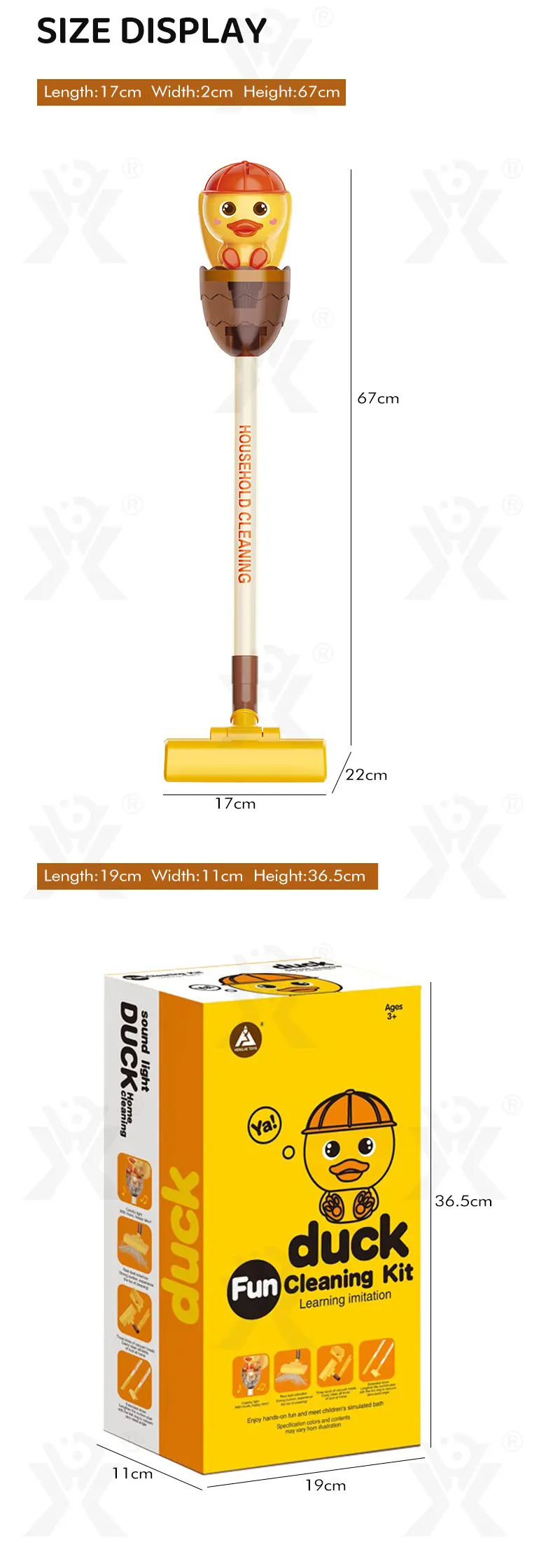 Duck-Shaped Vacuum Cleaner Toy (TB-2194448) — illustrated product details, panel 6
