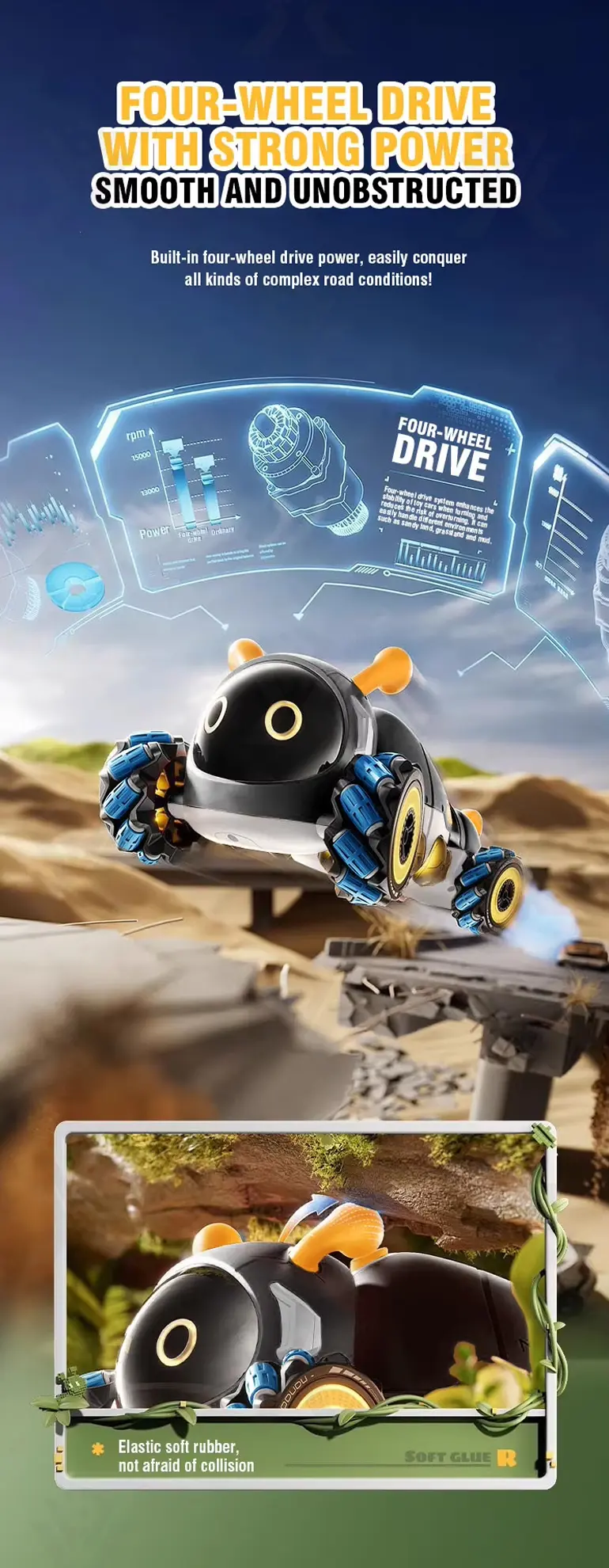 Bionic RC Caterpillar Stunt Cars Simulate the Movement of a Real Caterpillar (TB-4871180) — illustrated product details, panel 8