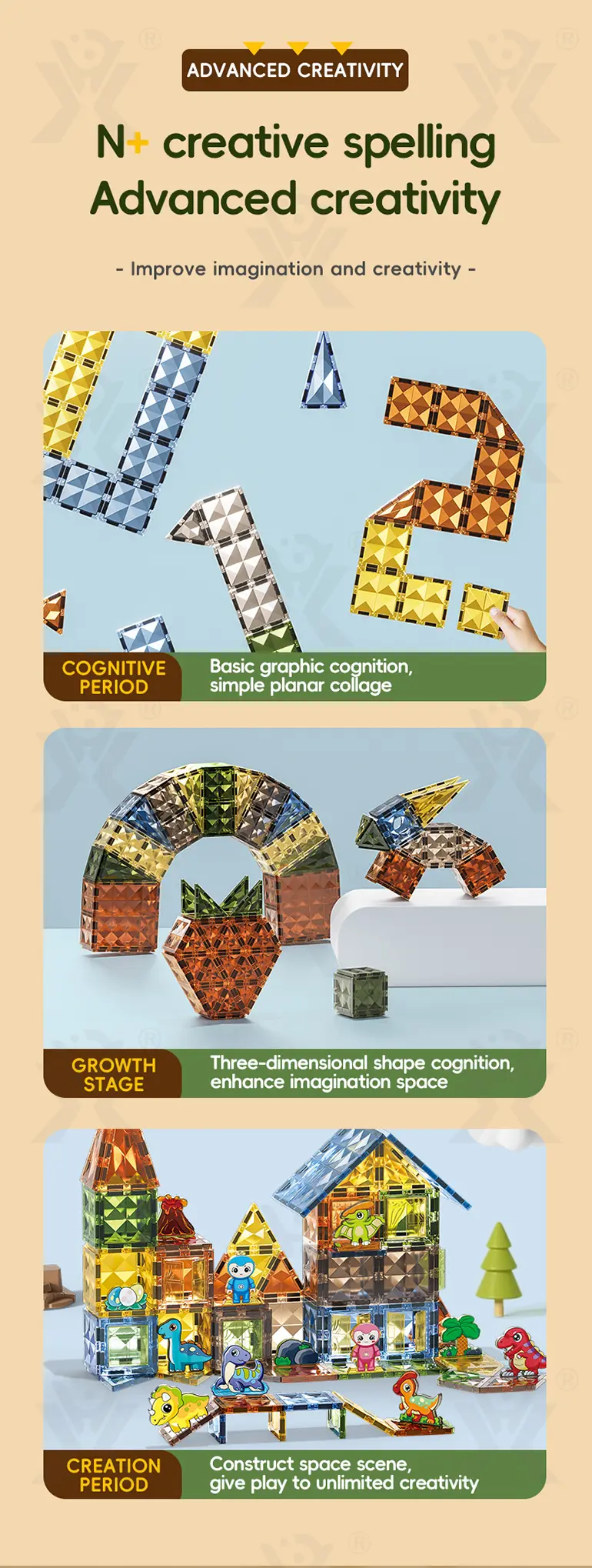 Dinosaur Park Magnetic Tiles Toy (TB-4219345) — illustrated product details, panel 3