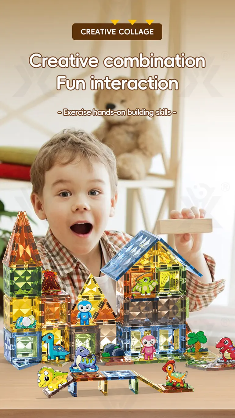Dinosaur Park Magnetic Tiles Toy (TB-4219345) — illustrated product details, panel 4