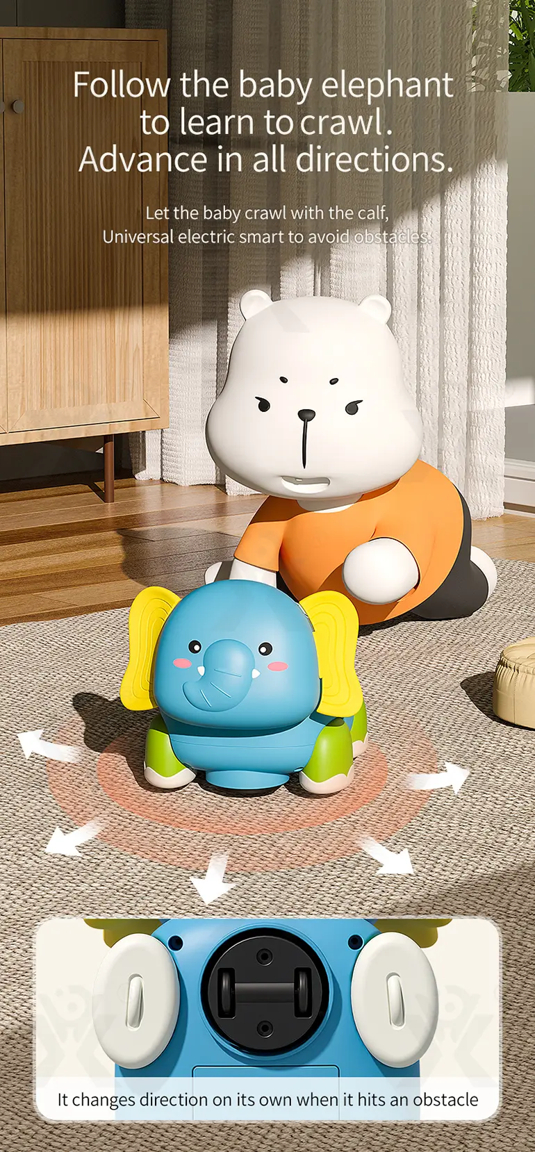 Smart RC Crawling Elephant for Guiding Your Baby to Crawl (TB-4166163) — illustrated product details, panel 2