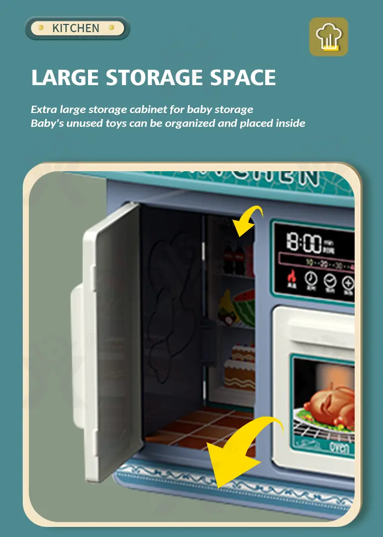 Wholeale Pretend Play Kitchen Toy Kit With Light & Music (TB-2176435) — illustrated product details, panel 4