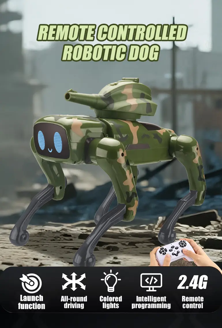 Camouflage AI Robot Dog (TB-5080834) — illustrated product details, panel 1