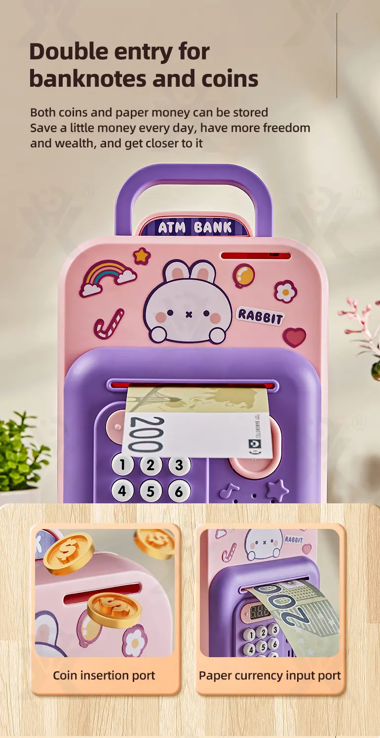 Cute Rabbit Deposit Toys with Intelligent Display (TB-4211377) — illustrated product details, panel 3