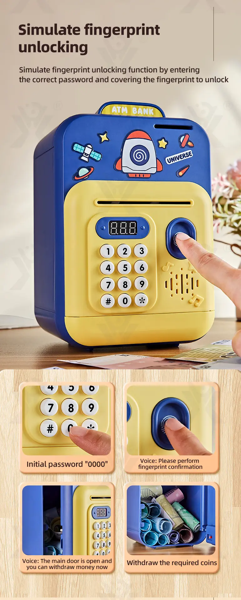 Cute Rabbit Deposit Toys with Intelligent Display (TB-4211377) — illustrated product details, panel 5