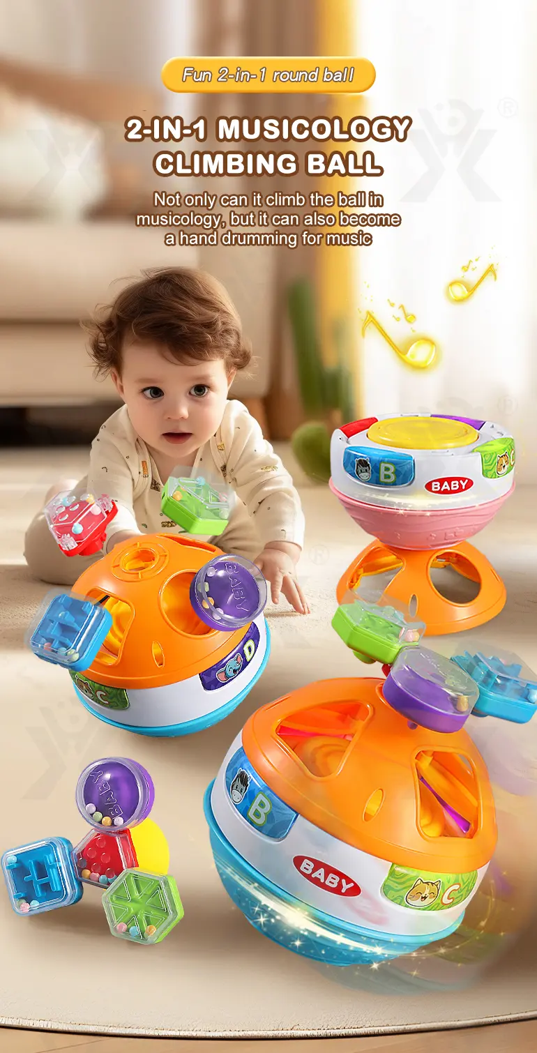 Interactive Crawling Ball Toy With Music and Learning Mode (TB-4460044) — illustrated product details, panel 1
