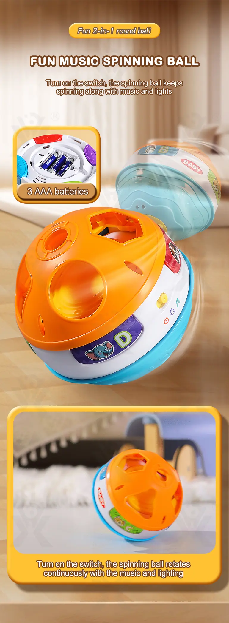 Interactive Crawling Ball Toy With Music and Learning Mode (TB-4460044) — illustrated product details, panel 6