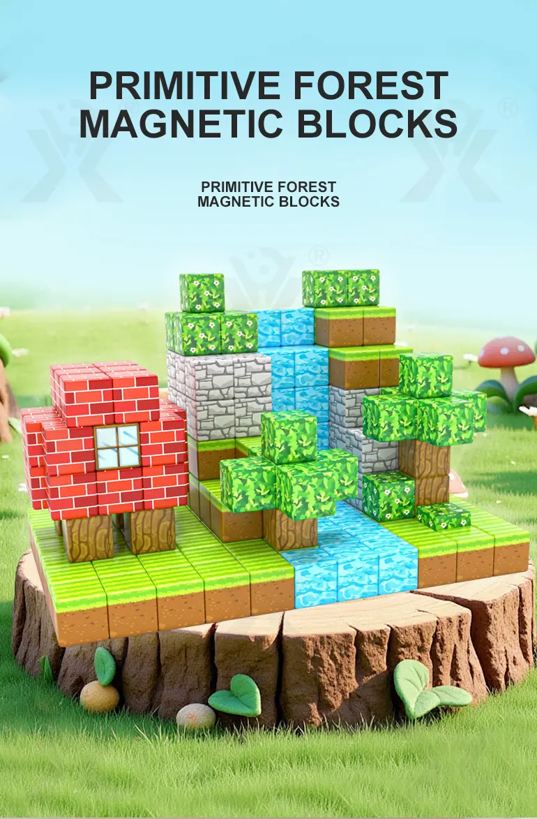 Magnetic Minecraft Block Toy (TB-4937511) — illustrated product details, panel 1