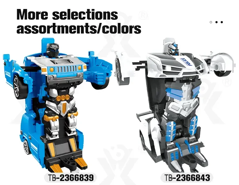 Police Car Transforming Toy with Lights and Music (TB-2366843) — illustrated product details, panel 4