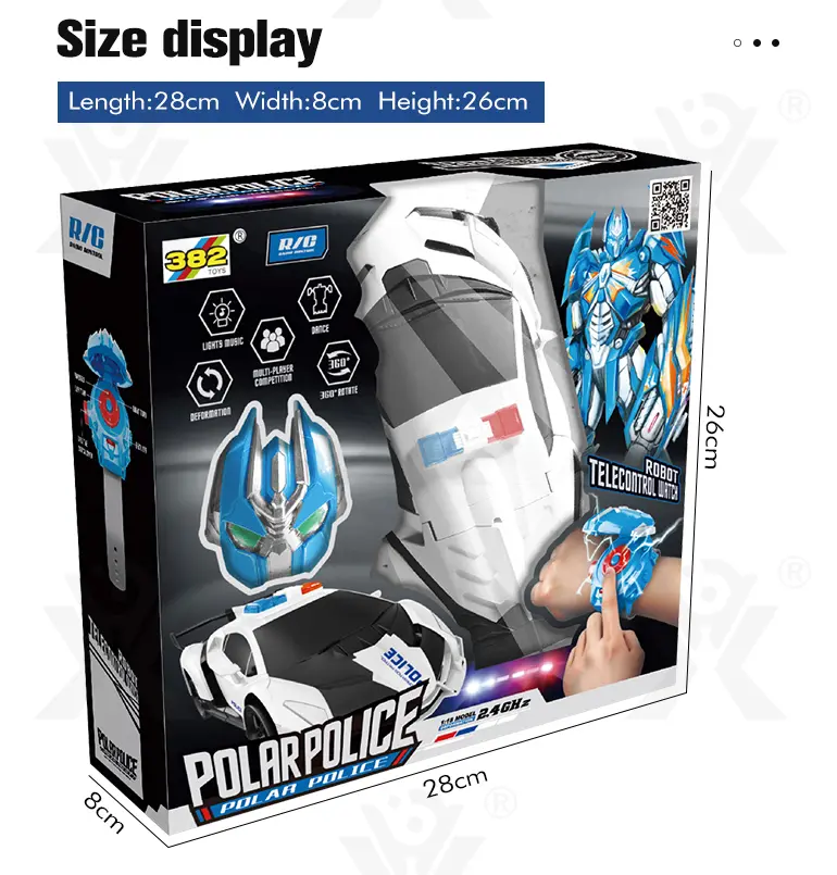 Police Car Transforming Toy with Lights and Music (TB-2366843) — illustrated product details, panel 5