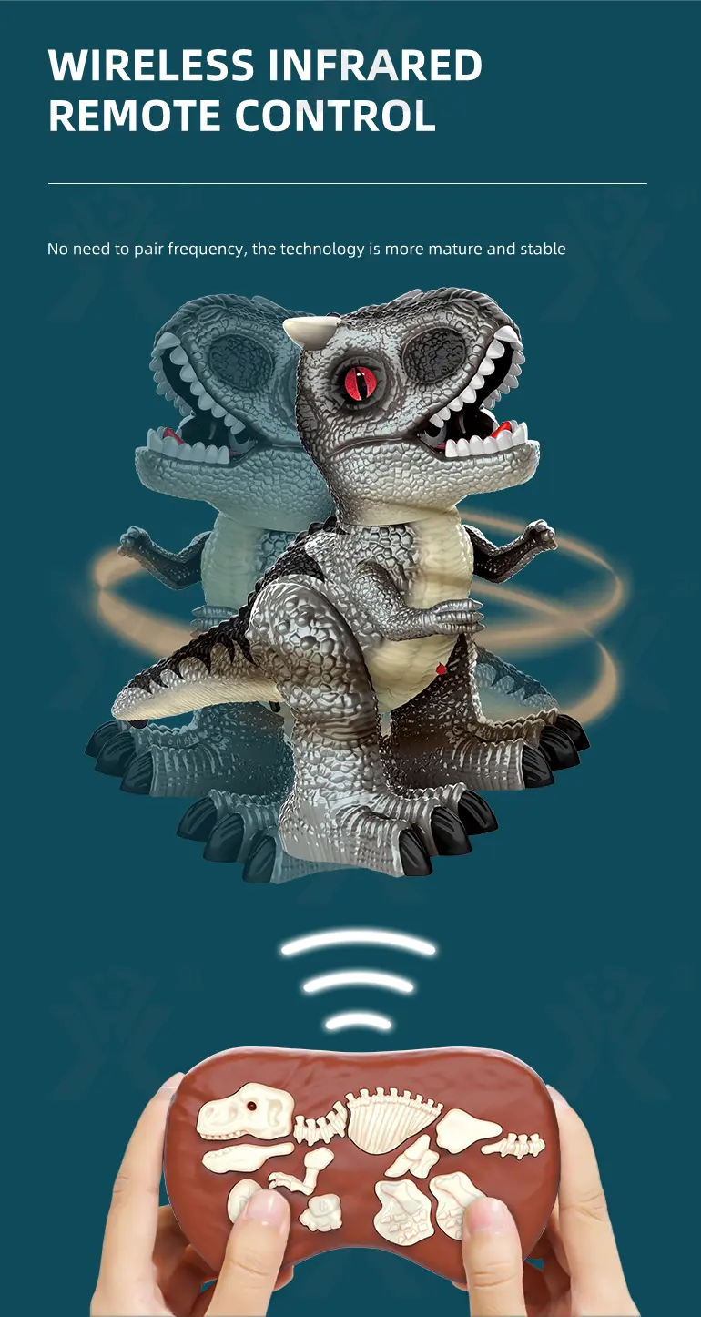 2.4GHz Remote Control Dinosaur Toy with Spray (TB-4169503) — illustrated product details, panel 4