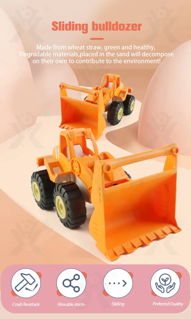 Eco-friendly Toys, Fun Bulldozer Toys Made of Biodegradable Materials (TB-2320596) — illustrated product details, panel 1