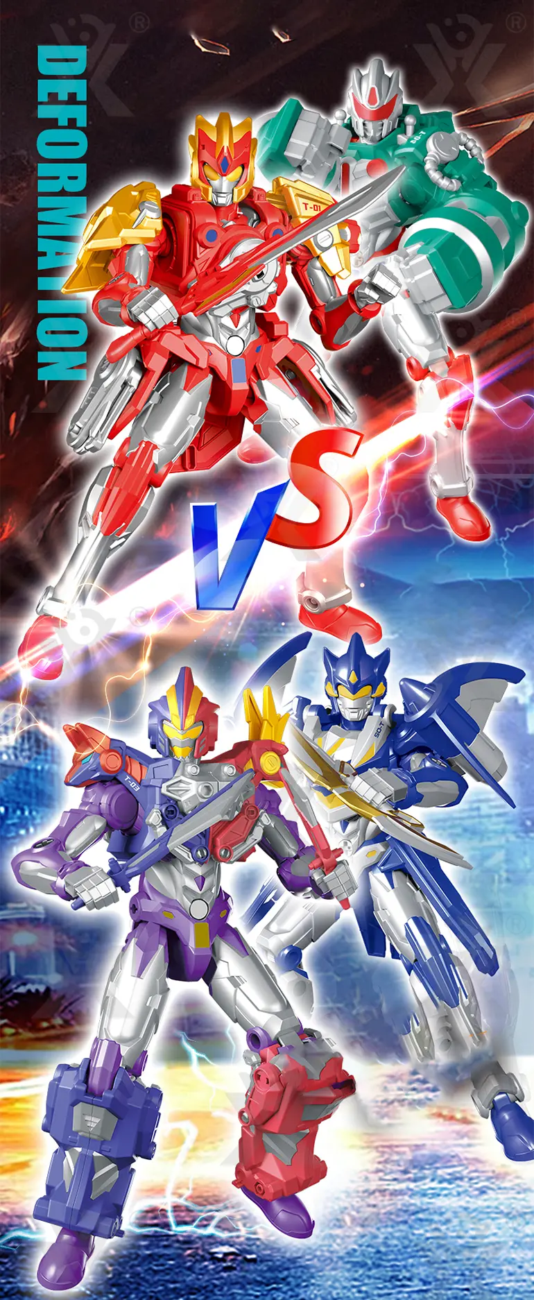 Ultraman Mech Toy, Transforming Man Wolf Deer (TB-4050559) — illustrated product details, panel 1