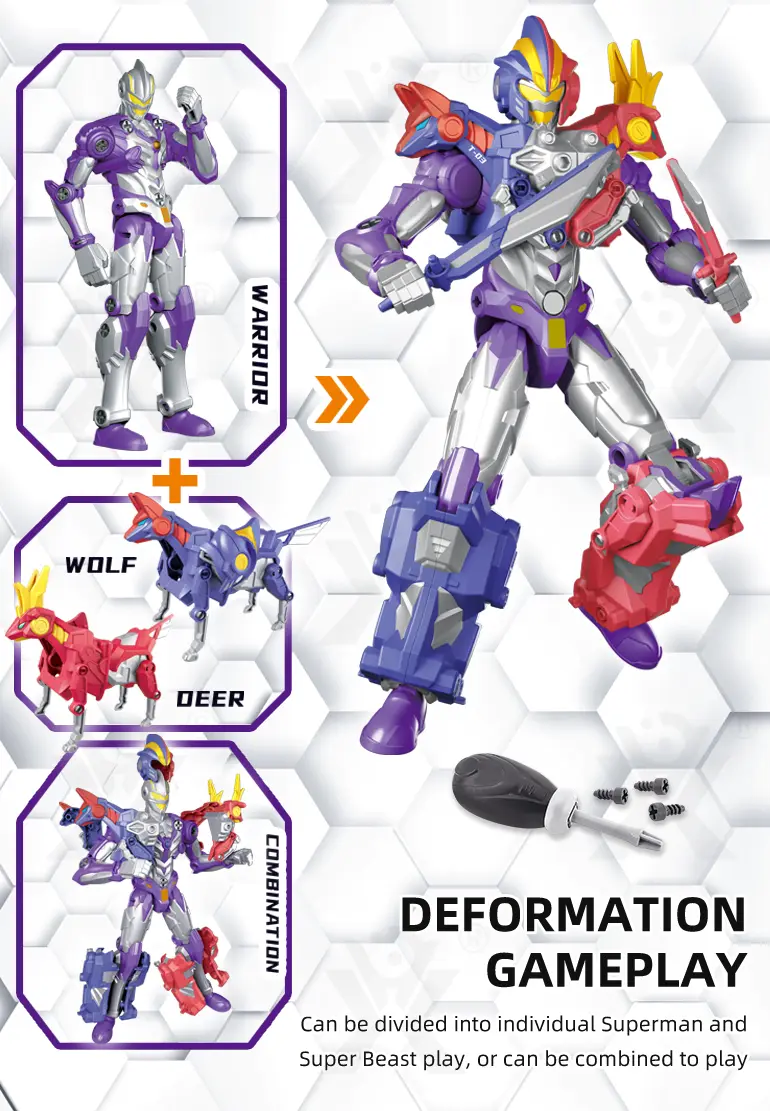 Ultraman Mech Toy, Transforming Man Wolf Deer (TB-4050559) — illustrated product details, panel 3