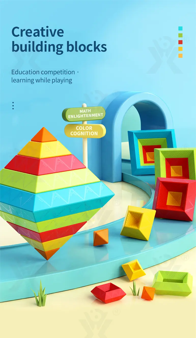 Borrow Magic Tower Toy, Educational Building Toys (TB-2377903) — illustrated product details, panel 1