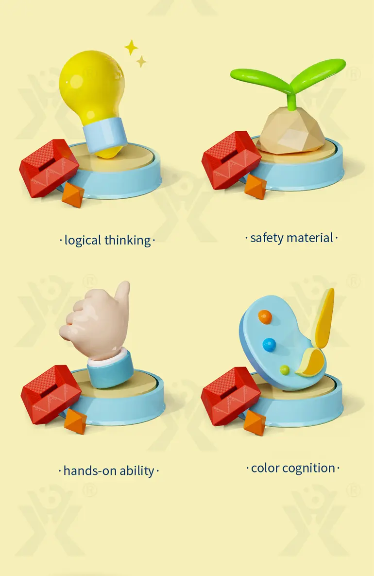 Borrow Magic Tower Toy, Educational Building Toys (TB-2377903) — illustrated product details, panel 2