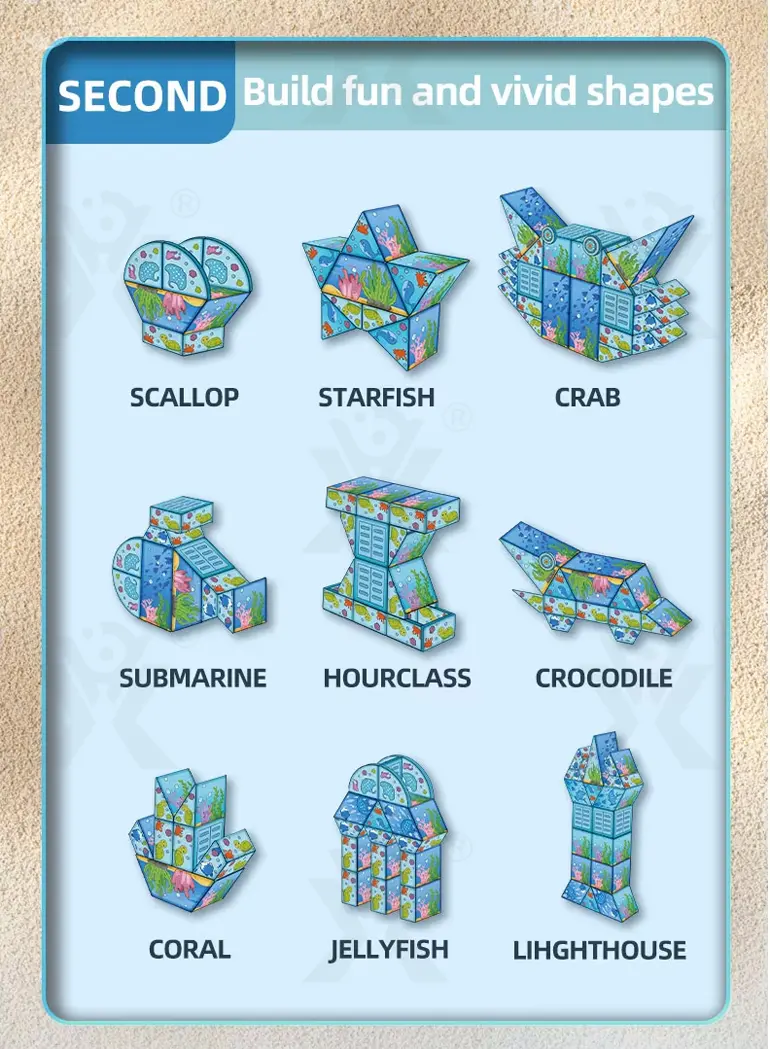 Colorful Ocean Series Magnetic Tile Set (TB-4481008) — illustrated product details, panel 4
