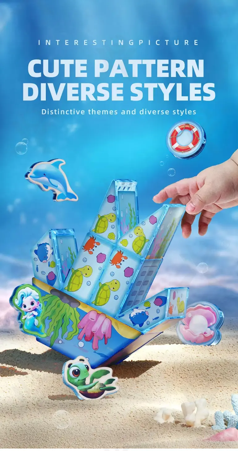 Colorful Ocean Series Magnetic Tile Set (TB-4481008) — illustrated product details, panel 7