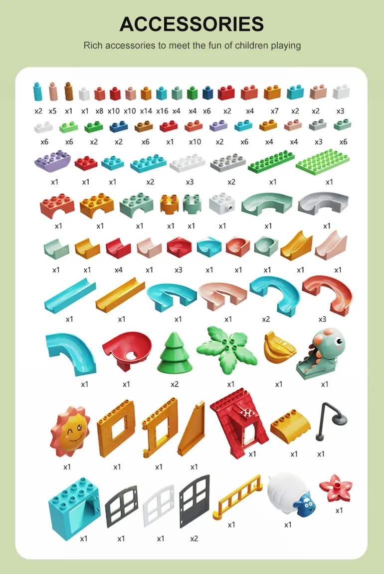 Cottage Track Toy, 230 Pieces, Dinosaur Farm Theme (TB-2228314) — illustrated product details, panel 3
